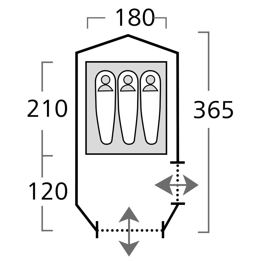 High Peak Kuppelzelt Kira 3.1 365 x 125 x 190 cm