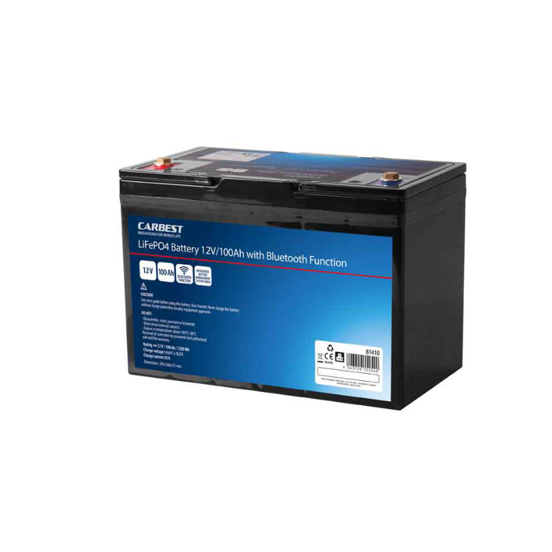 Carbest LiFePO4 Lithium Batterie 100 Ah - inkl. Bluetooth