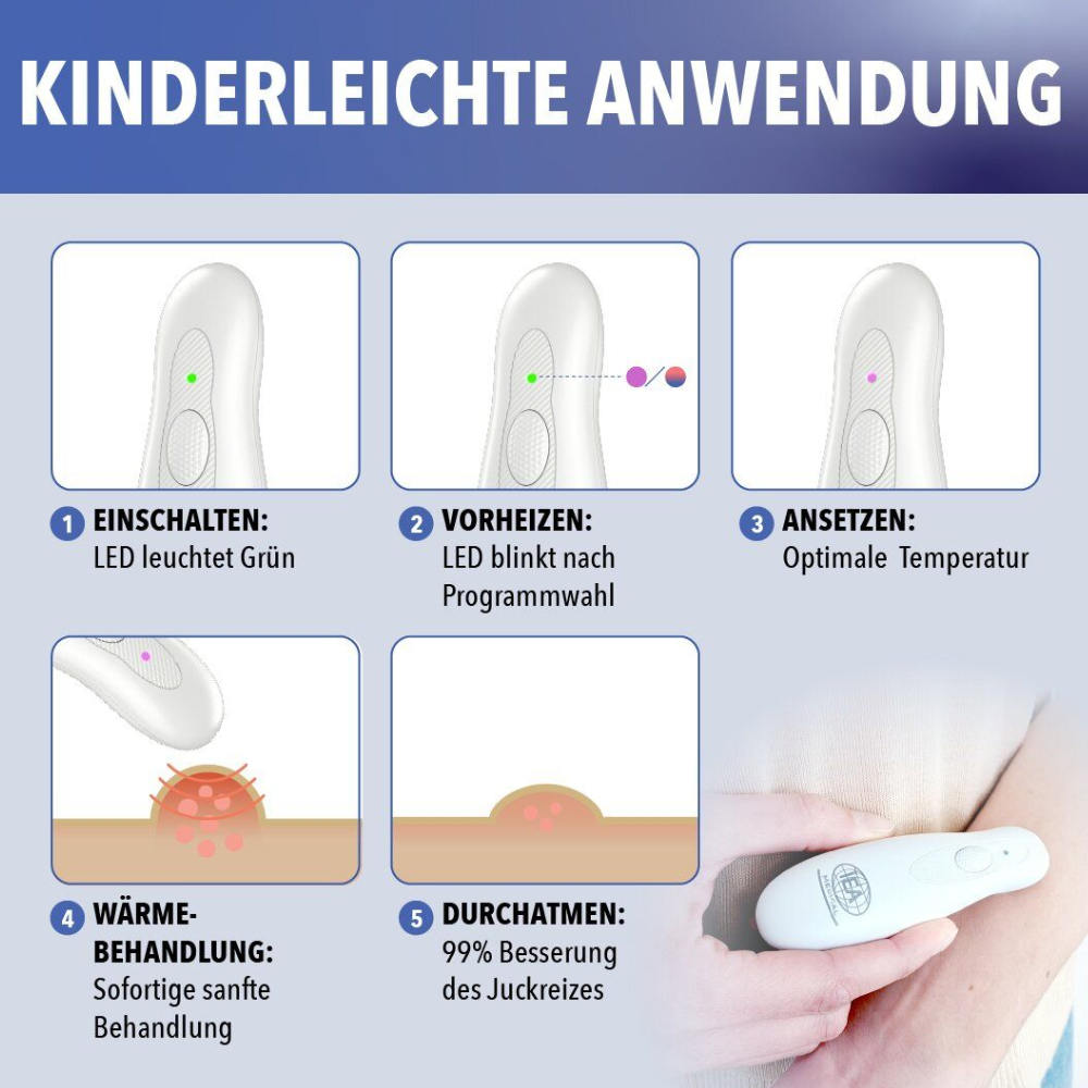 iEA Medical Insektenstichheiler, Mückenstift mit Li-Ion Akku und USB-C