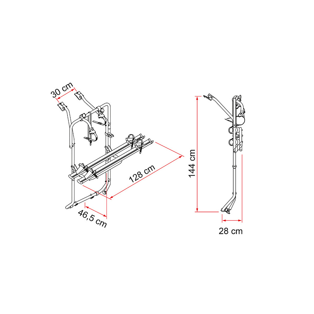 Fiamma Carry-Bike VW T5/6 D silber mit Flügeltür