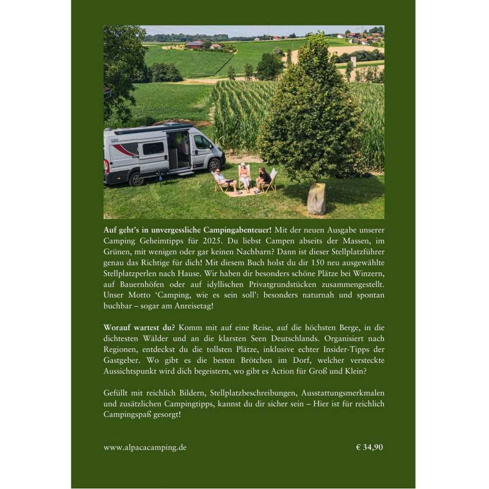 AlpacaCamping Geheimtipps 2025 150 naturnahe Erlebnis-Stellplätze in Deutschland