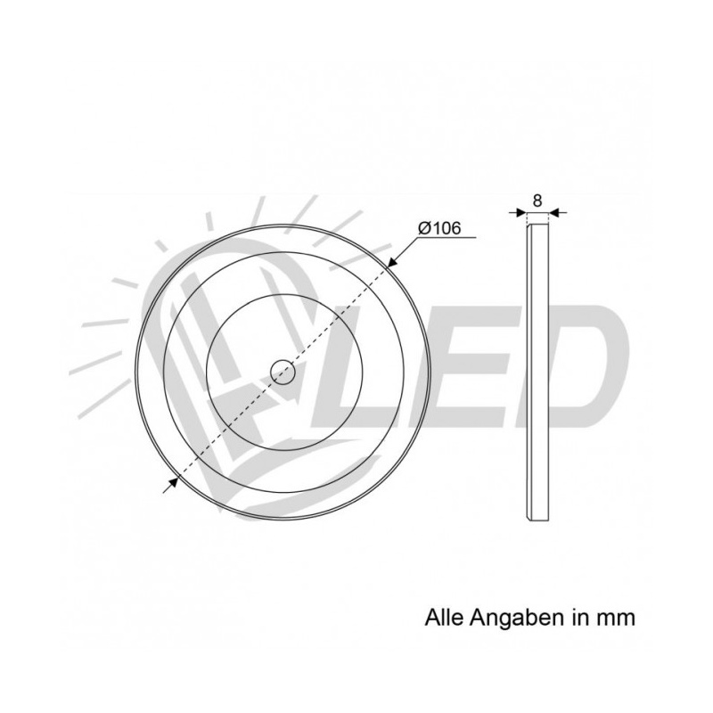 David LED-Aufbauleuchte 42er SMD mit Dimmschalter, Edelstahl