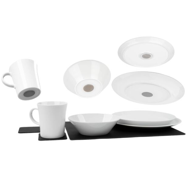 silwy Magnet-Porzellan-Geschirr Classic 11-tlg., weiß