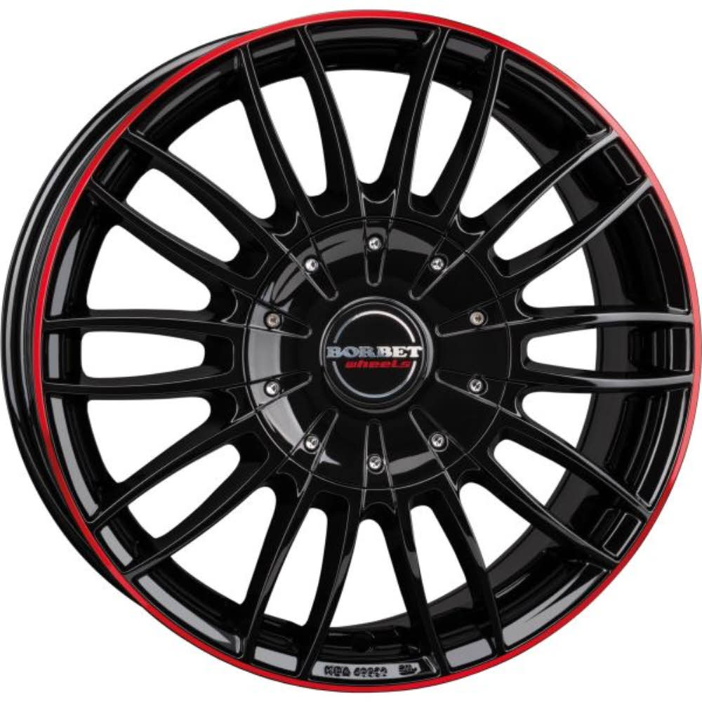 Borbet Alufelge CW3, Ducato, black glossy red ring