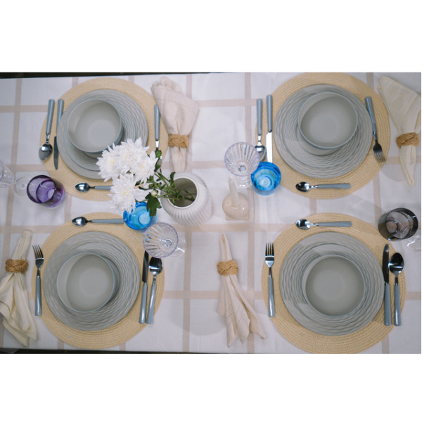 Flamefield Geschirrset Riple Sand 12-tlg., grau