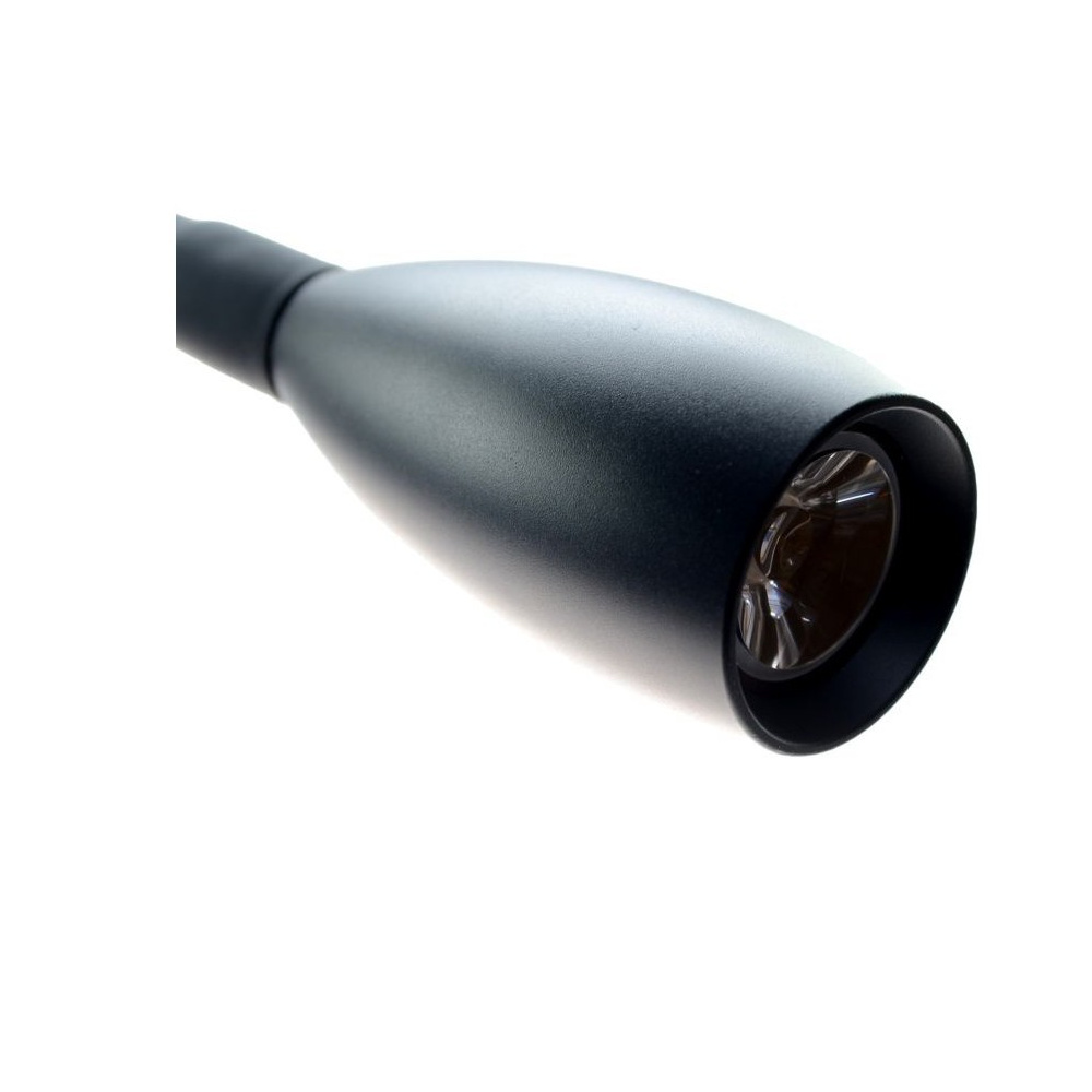 David LED Schwanenhalsleuchte schwarz mit Dimmschalter