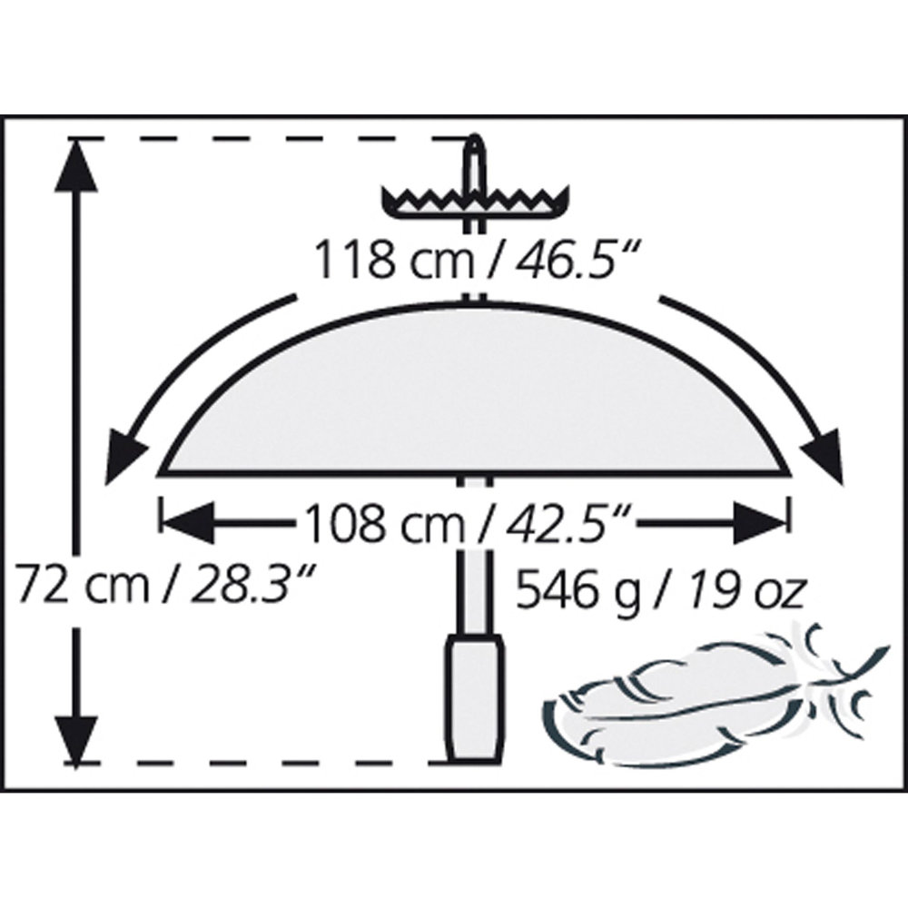 Komperdell Trekkingstock + Schirm schwarz