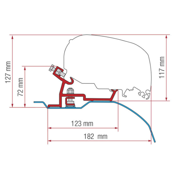 Fiamma Adapterkit F80 / F65 passend f. Ducato/Jumper/Boxer H2