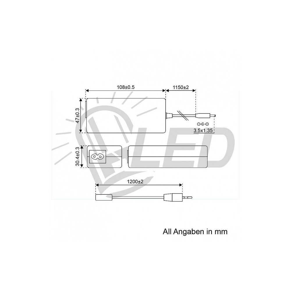 David LED Lichtleiste 50 cm mit Magnethalterung - 12 V / 230 V