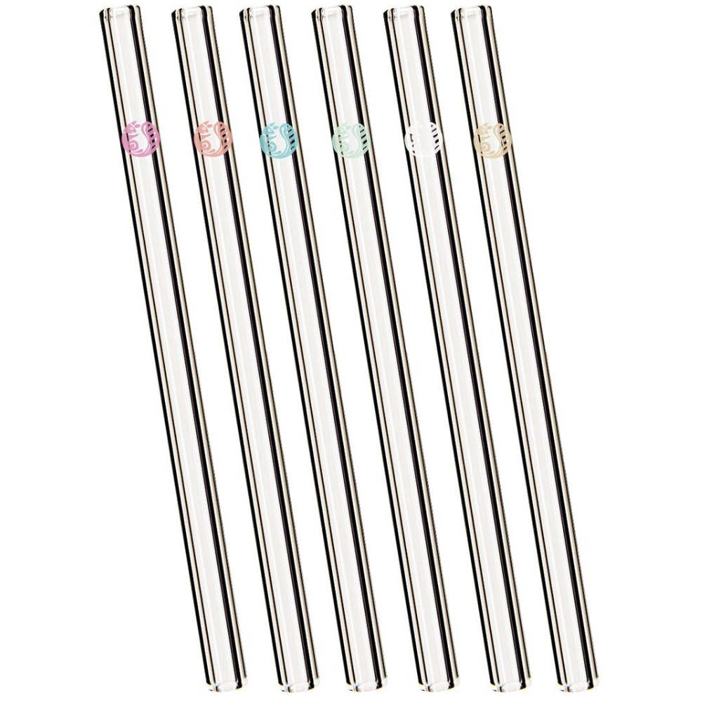 Chinchilla Glastrinkhalme 23 cm, 6 Stück