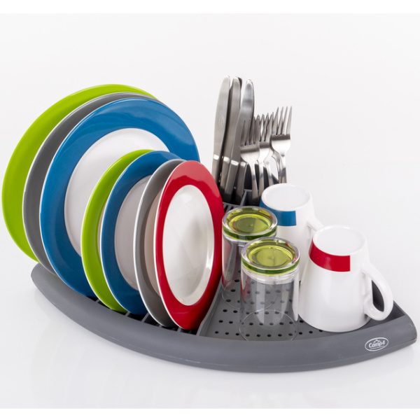 Camp4 Geschirrständer mit Abtropffunktion, grau