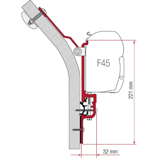Fiamma Adapterkit zur Wandmarkise F45 S/F45 L passend f. Eriba Touring