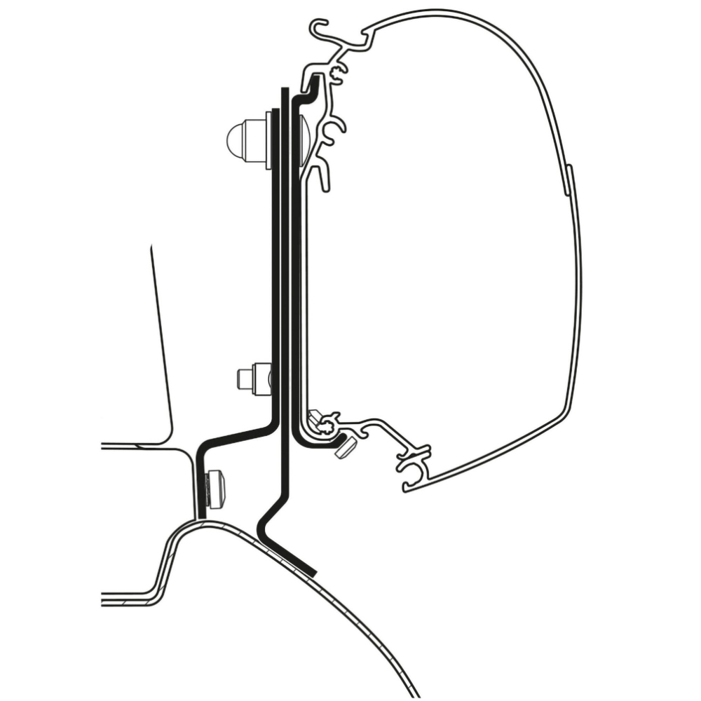 Thule Adapter für MB Sprinter ab Bj. 2006/04 mit ELAN Aufstelldach zu TO Serie 5