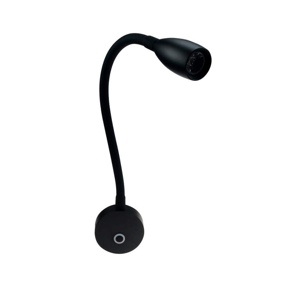 David LED Schwanenhalsleuchte schwarz mit Dimmschalter
