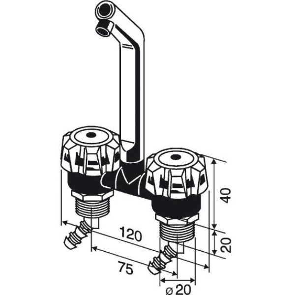 Reich Mischbatterie De Luxe, mattnickel/schwarz