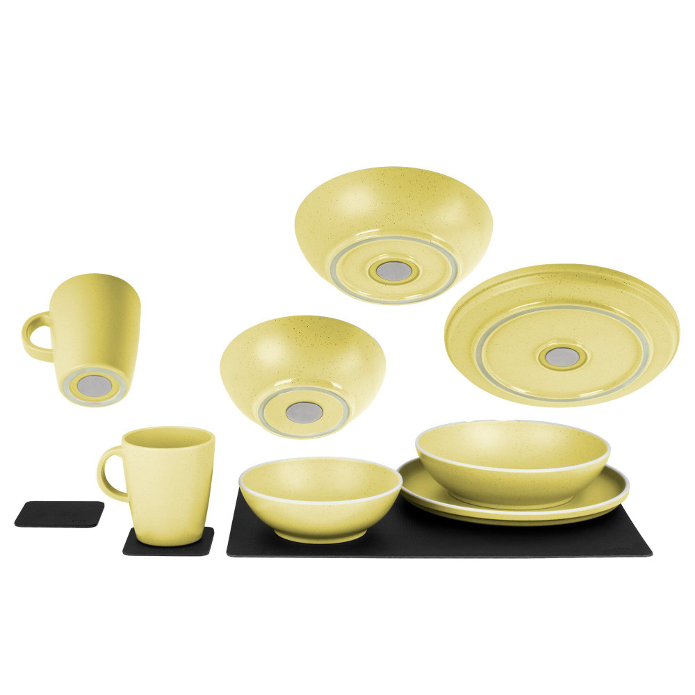 Brunner Geschirrset Dolomit magnetisch gelb