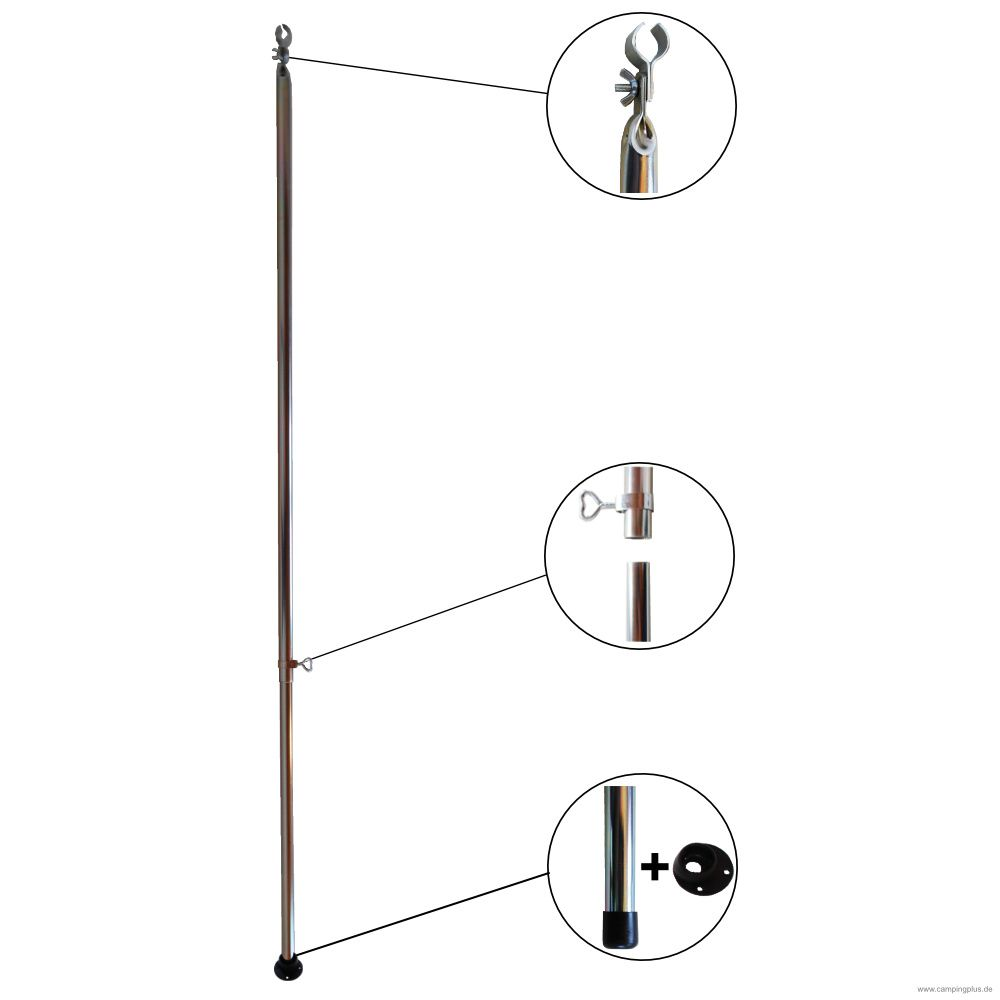 Stahl Orkanstütze mit Gelenkfuß