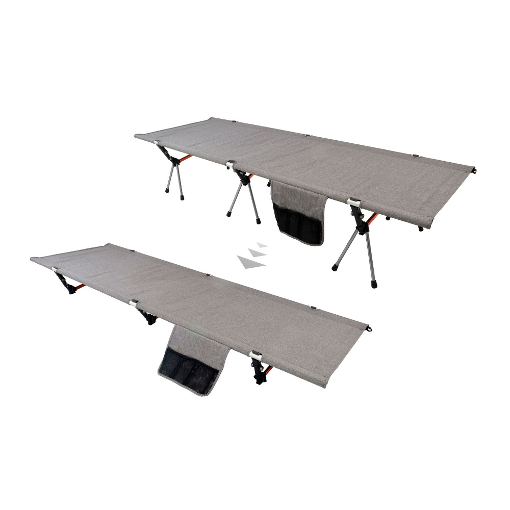 BasicNature Campingbett Lifted grau 190 cm