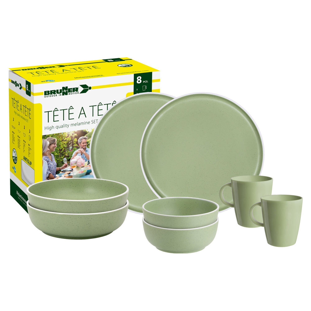 Brunner Geschirrset Dolomit 8-teilig, grün