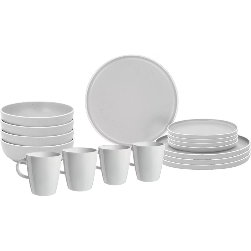 Brunner Geschirrset Dolomit Lunchbox 16-teilig, weiß