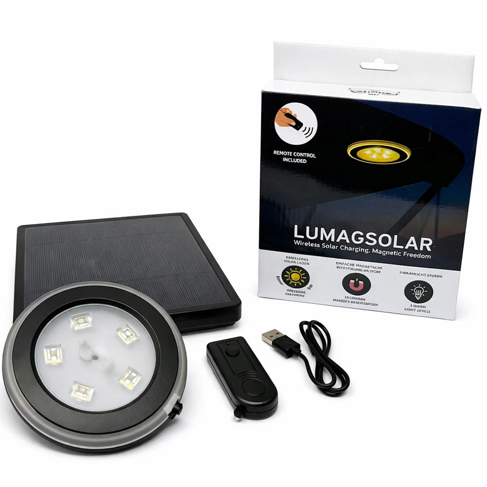 Fender-Design Solar LED Leuchte mit Fernbedienung (USB-C Ladefunktion)