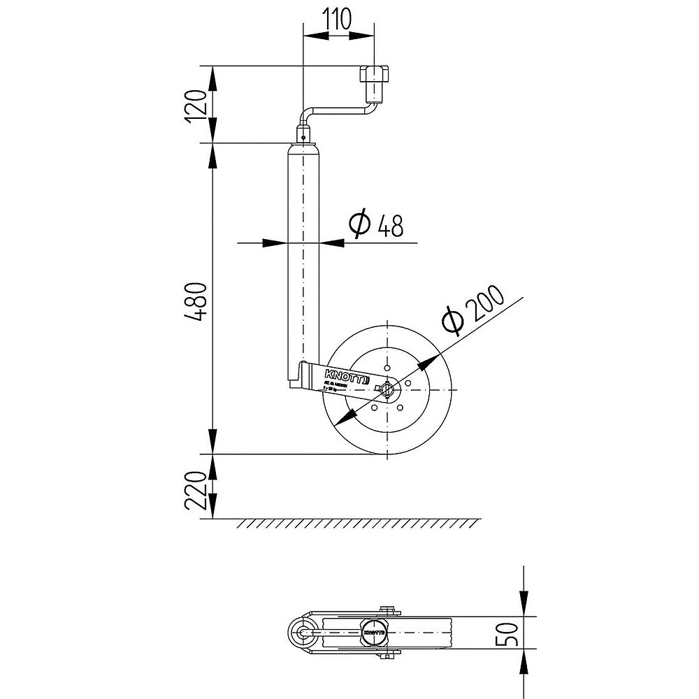 Knott Stützrad Standard