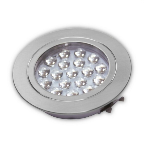 Dimatec LED Einbaustrahler 1,2 W, IP44, Farbe Aluminium