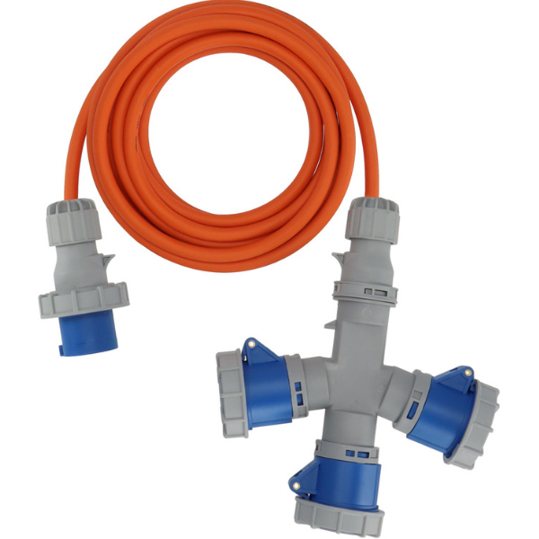 Brennenstuhl Verl.-Kabel CEE 3-fach Verteiler 16A 5m H7RN-F3G2.5,IP67;230 Volt