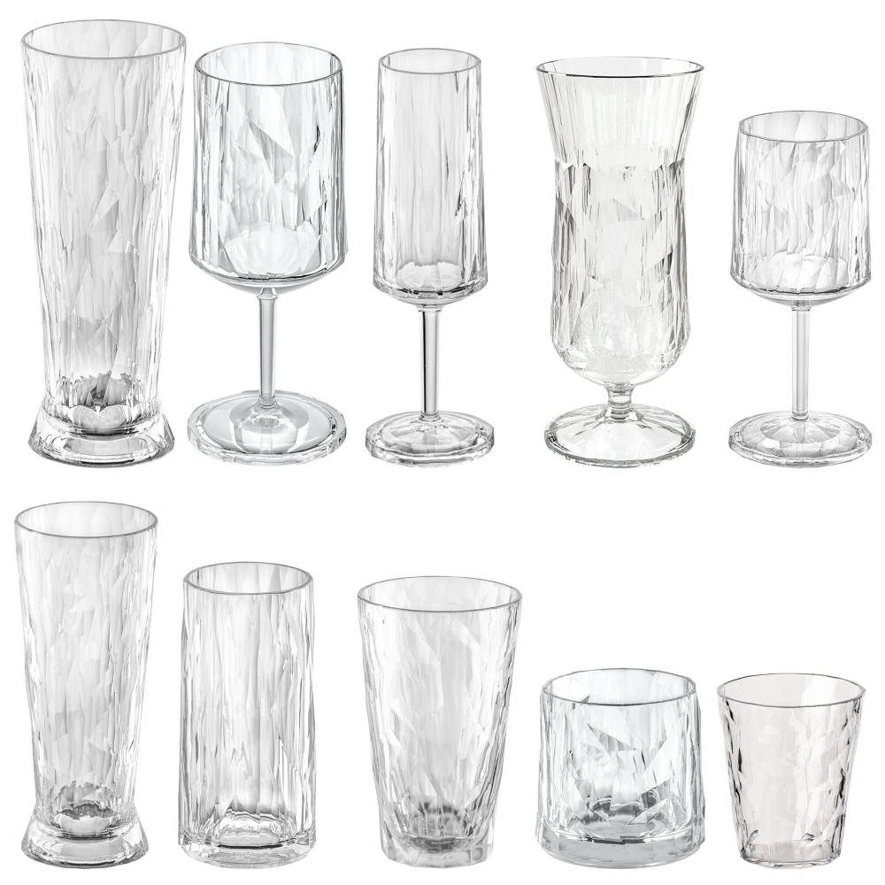 Koziol Glasserie Superglas CLUB Trinkglas 300 ml, 2er-Set, Club No. 8