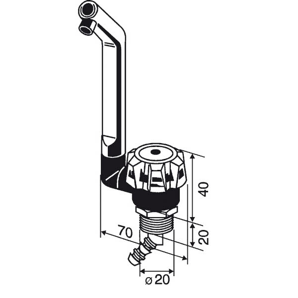 Reich Kaltwasserhahn de Luxe silber/schwarz