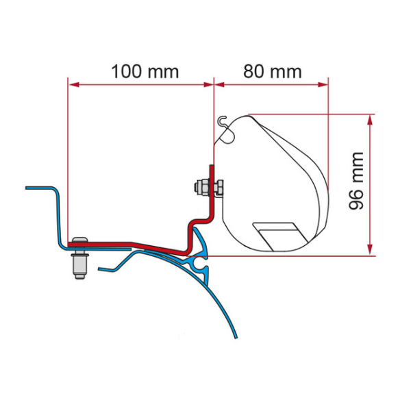 Fiamma Markisenadapter Kit Campereve Cap Road für Wandmarkise F35 Pro