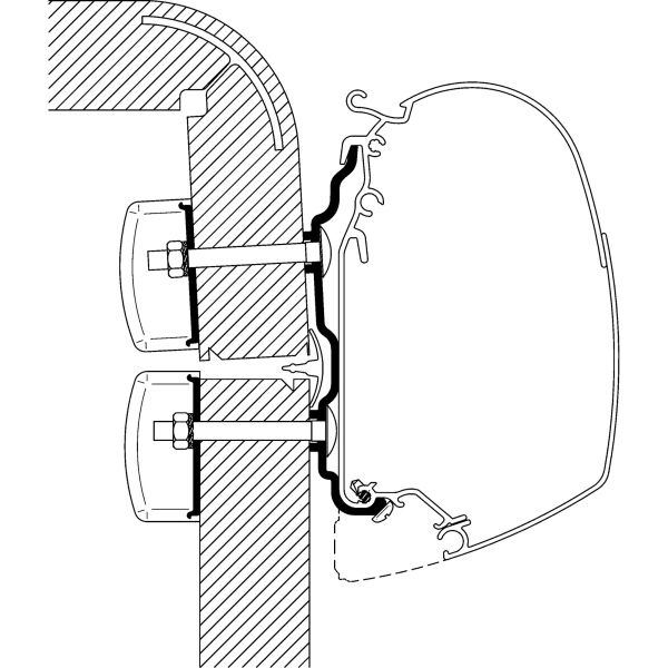 Thule Adapter für Hymer Exsis/Camp ab Bj. 2012 Serie 5/8, Länge 5 m