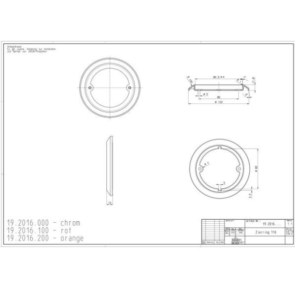 Jokon Zierring für Leuchtenserie 700/710/720, chrom