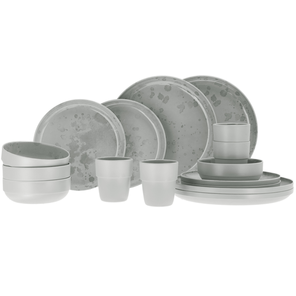 Travellife Geschirrset Palma 16-teilig, hellgrau