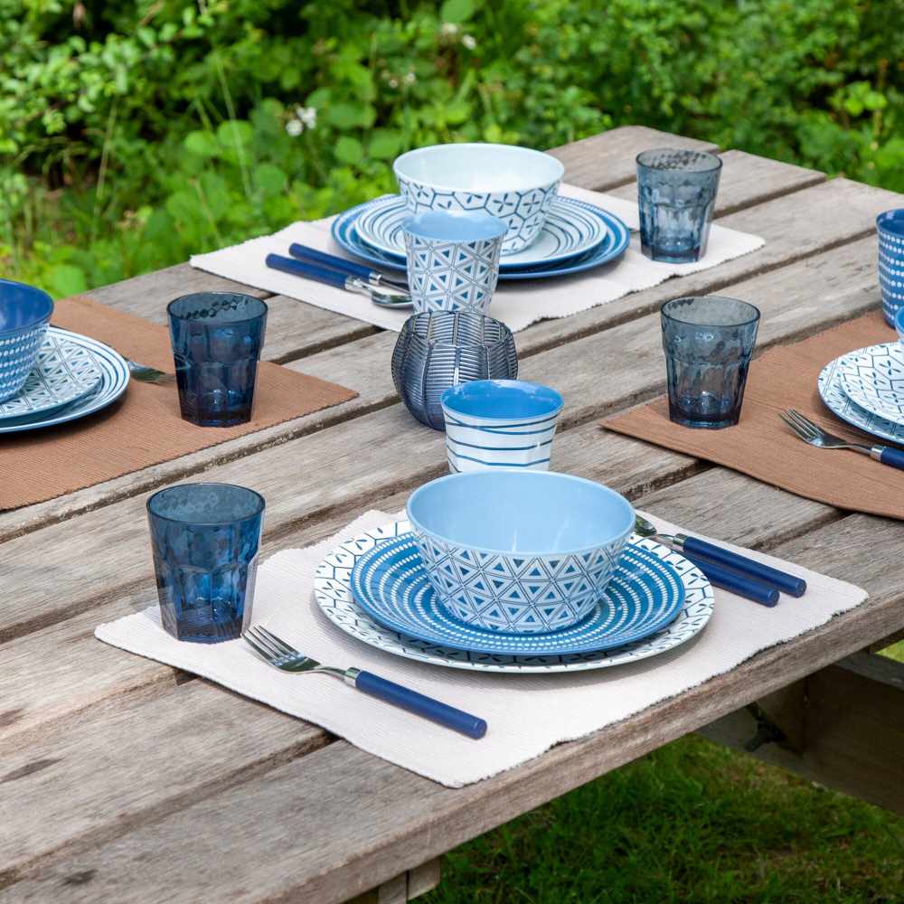 bo-camp Geschirrset Mix and Match Blue Ocean 16-tlg.