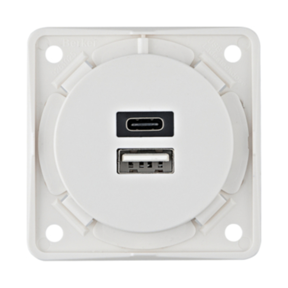 Berker USB-Ladesteckdose A+C 12V, Polarweiß