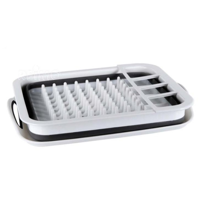 Camp4 Geschirrtrockner faltbar mit Abtropfschale, schwarz/weiß