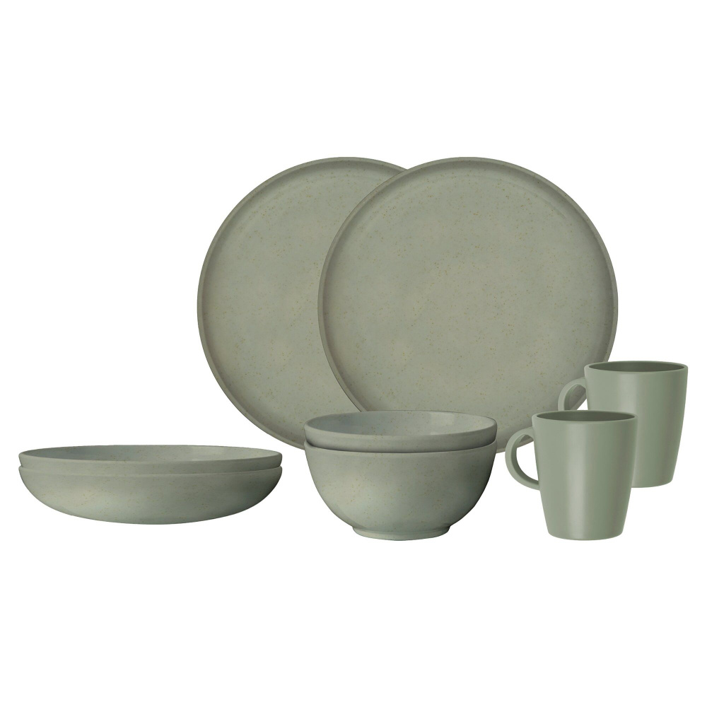 Brunner Geschirrset Forest 8-teilig, dunkelgrün
