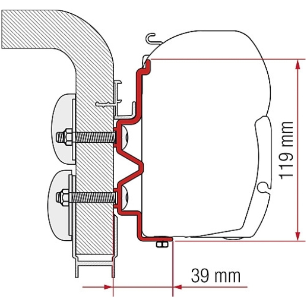 Fiamma Adapter passend f. Hymer Camp 500