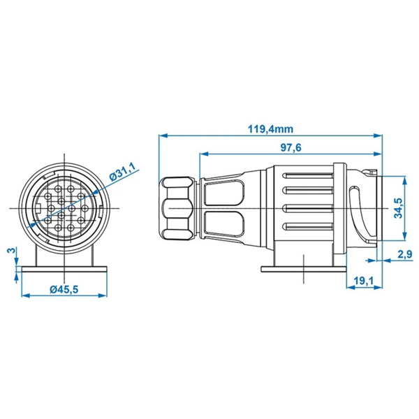 ProPlus Stecker 13-polig PVC System im Blister