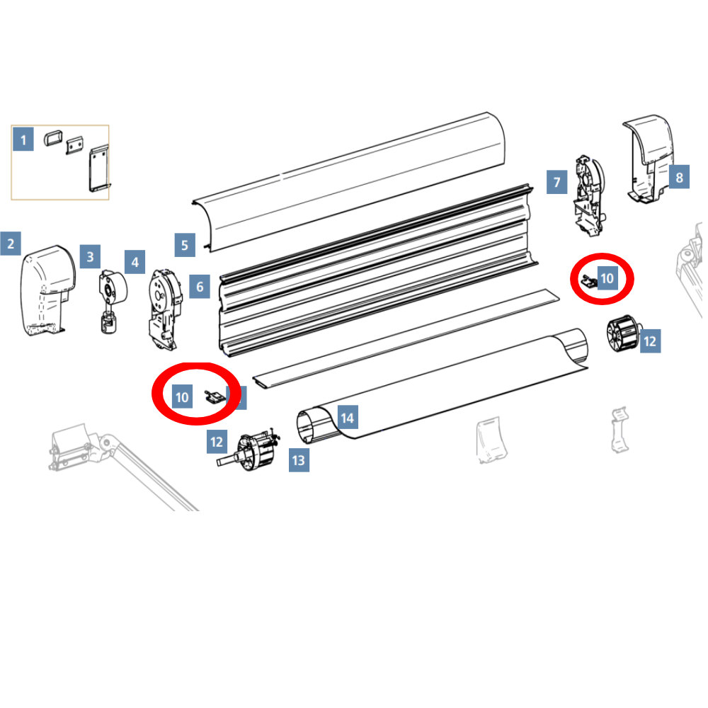Thule Gehäuse-Unterteil-Endkappen TO 8000 anthrazit, Satz