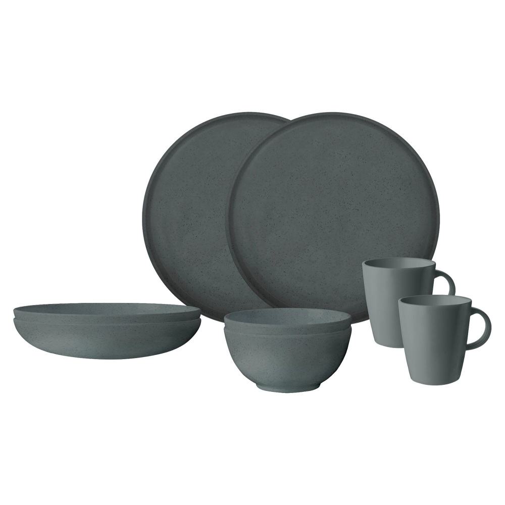 Brunner Geschirrset Magma 8-teilig, dunkelgrau
