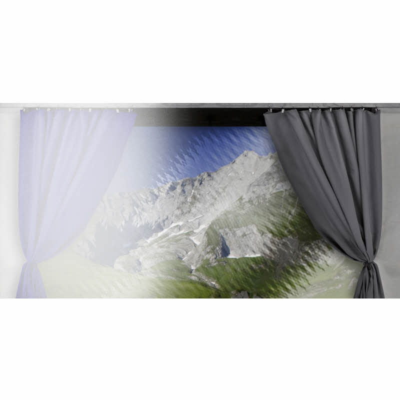 Thule Gardinen-Satz für Markisenlänge 5 bis 6 m, Farbe grau