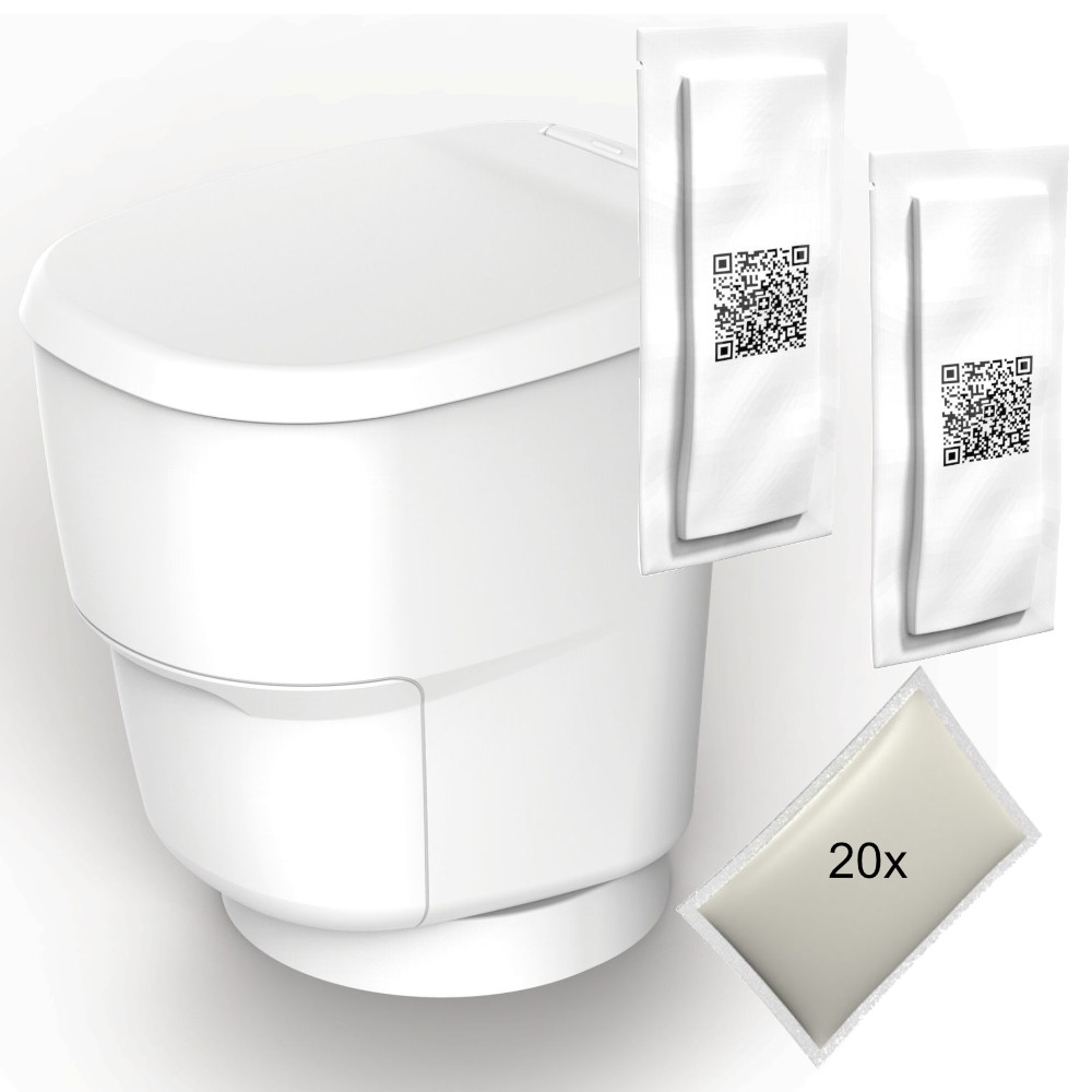 Clesana Toilette C1 mit Rundsockel SET - Folienliner / Absoberbeutel