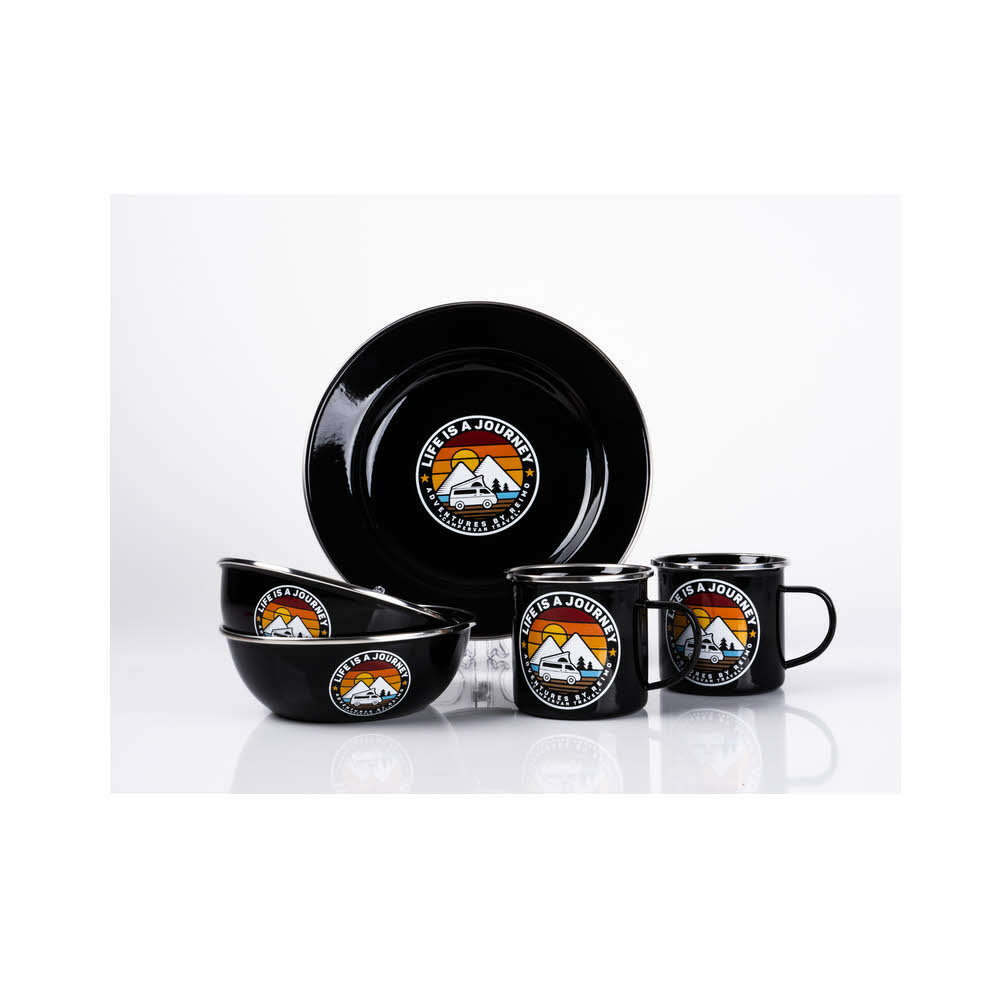 Camp4 Emaille Geschirr JOURNEY für 2 Personen