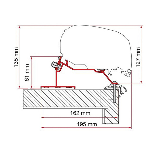 Fiamma Adapter Caravan Roof LMC, Detheffs, Fendt, Trigano