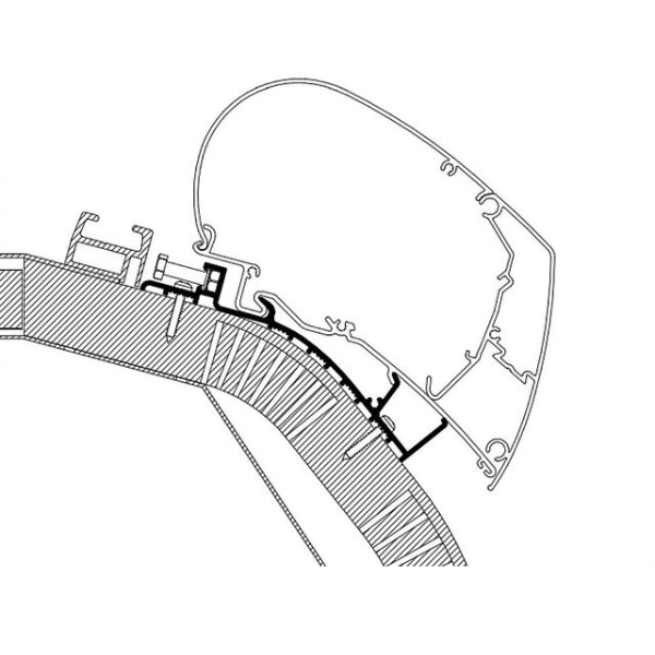Thule Adapterschiene f. Omnistor Serie 6 / 9 f.  Carthago C-Line bis 2014, 3,5 m