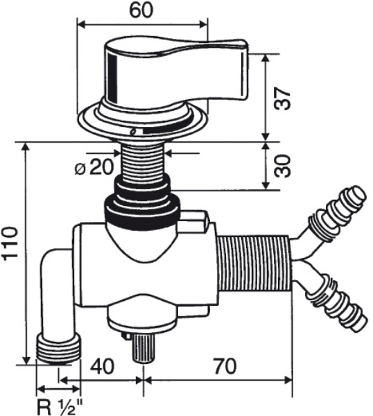 Reich Einhebelmischer Mono-Mix UT weiss - 1/2 Zoll Anschluss