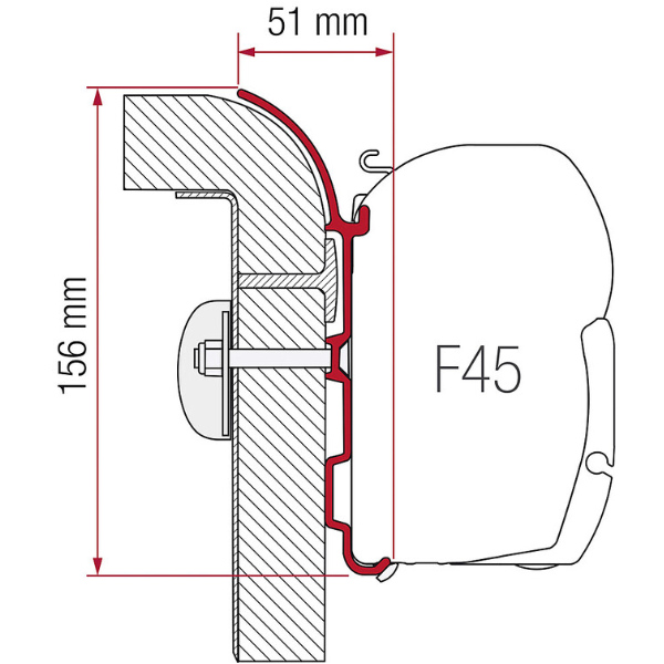 Fiamma Adapterkit f. Mandmarkise F45 S / F45 L passend f. Bürstner