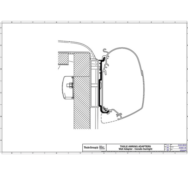 Thule Adapter für Carado Sunlight  Set für Wandmontage